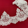 Corded Lace Trimming Embroidered on Polyester Net Mesh 8.5"