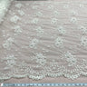 Beaded Lace Fabric Ivory Embroidered Mesh