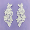 Beaded Lace Applique on Polyester Organza