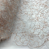 Corded Bridal Lace Fabric Embroidered Net Mesh