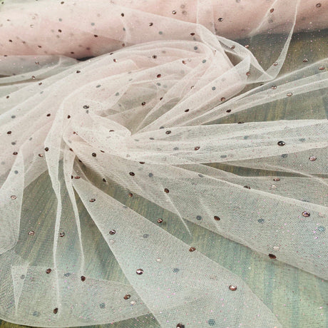 Glitter Mesh Rhinestone Fabric