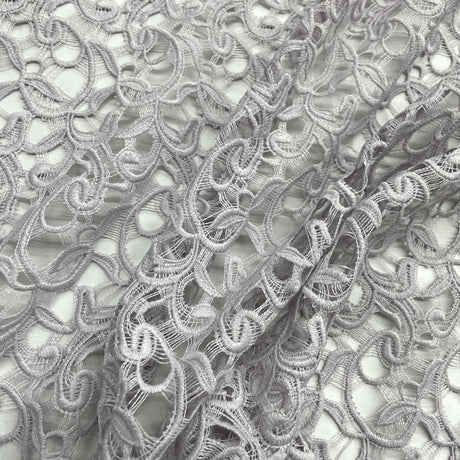 ML-Guipure-Blush 100 Percent Polyester Net Mesh Lace Fabric - Embroidered Floral, Blush, 55" Width (1 Yard)