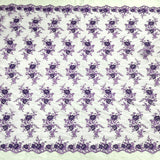 1 Yard Premium Corded Embroidered Bridal Lace Fabric for Elegant Dresses White