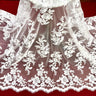 1 Yard Corded Bridal Lace Fabric Embroidered on Polyester Net Mesh 54 inch Width