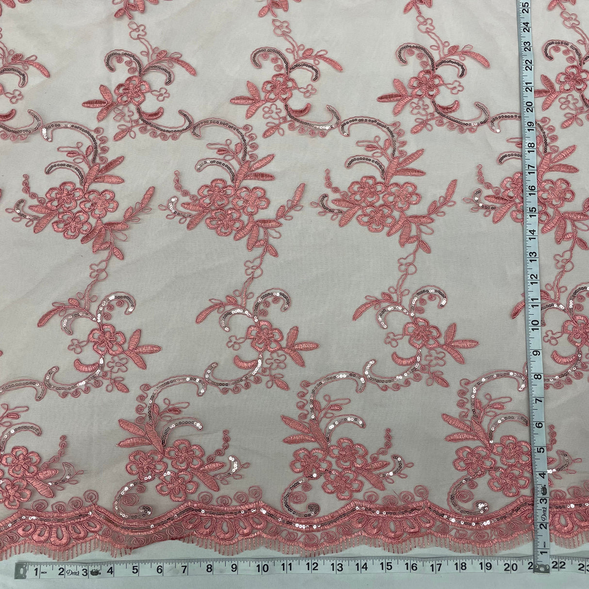 Sequined Corded Lace Fabric 54" Wide
