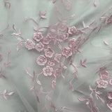 1 Yard Silver Beaded Lace Fabric Embroidered on Net Mesh for Wedding and Evening Gowns – 52"