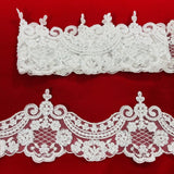 Beaded Corded Lace Trim 5" Polyester Net Mesh