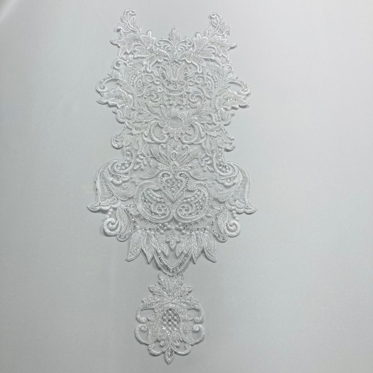 Beaded Corded Lace Medallion Applique