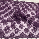 Corded Bridal Lace Fabric on Polyester Net Mesh