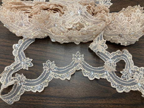 Beaded Lace Trimming on Organza