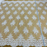 Corded Bridal Lace Fabric Embroidered Mesh