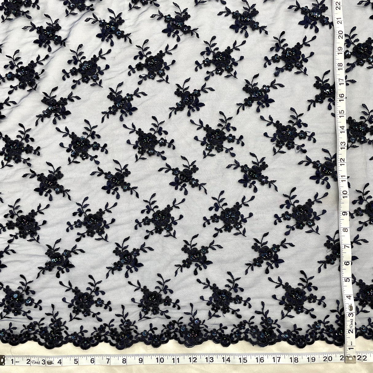 Beaded Corded Bridal Lace Fabric 52" Wide