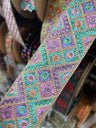 Embroidered Trim Multi-Color Beaded 2.25"