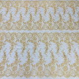 Beaded Corded Bridal Lace Fabric 48" Wide