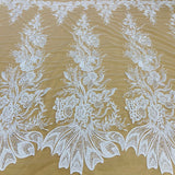 Beaded Sequined Lace Fabric 50" Wide
