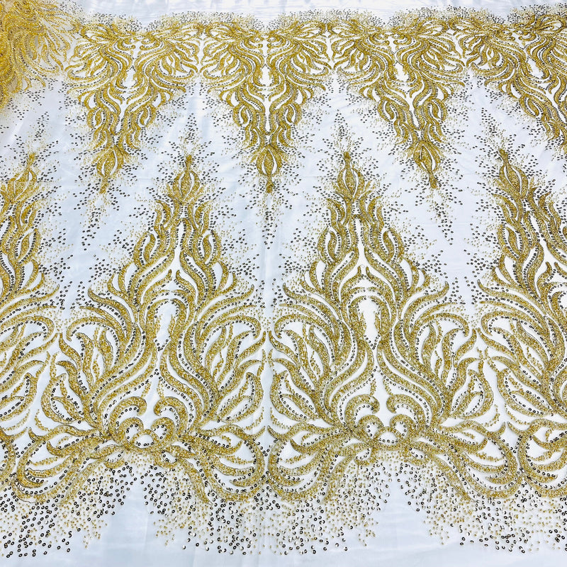 Beaded Sequined Bridal Lace Fabric