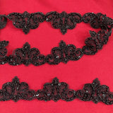 Beaded Corded Lace Trimming 2" Organza