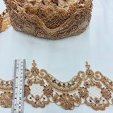 Beaded Corded Lace Trim 5" Polyester Net Mesh