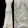 Beaded Lace Fabric on Polyester Net Mesh