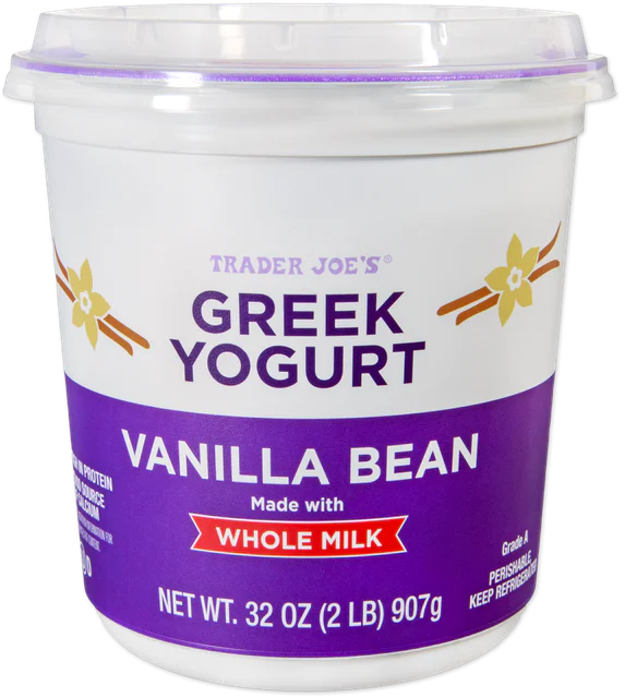 Vanilla Bean Greek Yogurt Whole Milk Creamy High Protein Yogurt 32 Oz
