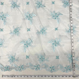 Beaded Lace Fabric on Polyester Net Mesh
