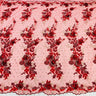 Beaded 3D Floral Lace Polyester Fabric - Embroidered Net Mesh, 50" Width, Purple, Gold, Royal, Red (1 Yard)