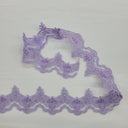 Beaded Corded Lace Trim on Polyester Net Mesh 3" Wide