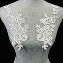 Corded Floral Applique 100% Polyester Net 9" x 3"
