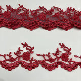 Beaded Corded Lace Trim Metallic