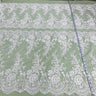 1 Yard Corded Bridal Lace Fabric Embroidered on Polyester Net Mesh