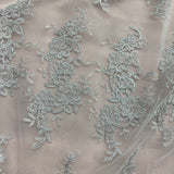 Corded Bridal Lace Fabric on Polyester Mesh