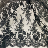 Beaded Corded Bridal Lace Fabric 48" Wide