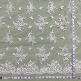 Corded Bridal Lace Fabric on Polyester Net Mesh