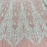 Beaded Corded Bridal Lace Fabric