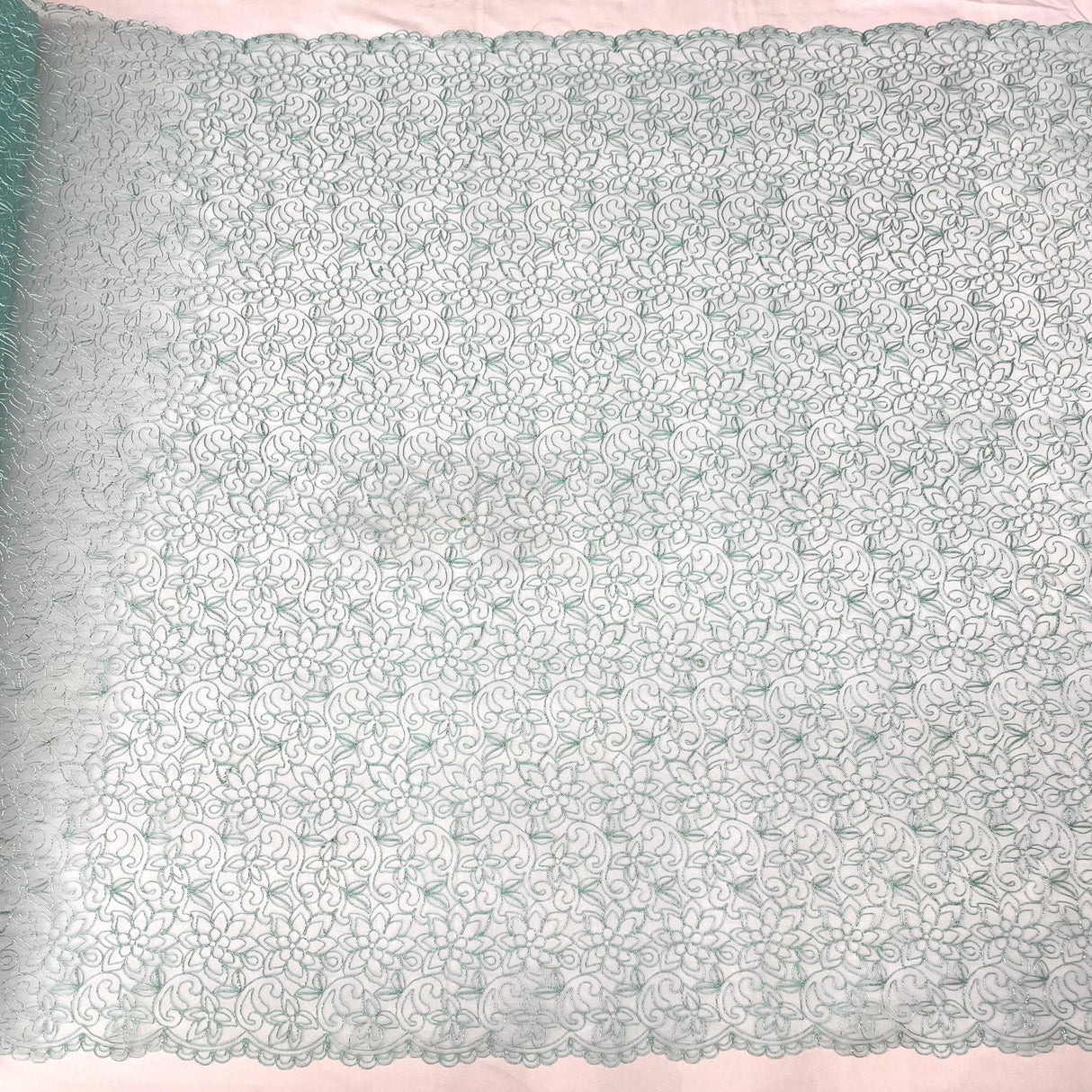 Corded Bridal Lace Fabric 54" Polyester Net Mesh