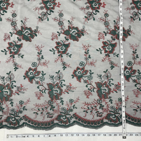 Embroidered Lace Fabric 100% Polyester Net Mesh 51"