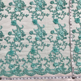 Beaded 3D Floral Lace Mesh