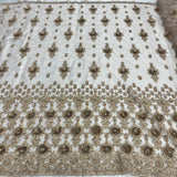 Beaded 3D Floral Lace Fabric 54"
