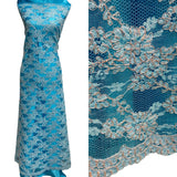 1 Yard Exquisite Corded Embroidered Bridal Lace Fabric for Special Dresses White