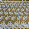 Corded Bridal Lace Fabric - Embroidered Floral Design, 51" Width (1 Yard)