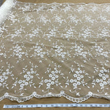 Beaded Lace Fabric on Polyester Net Mesh