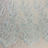 Beaded Lace Fabric Embroidered On 100 Percent Polyester Net Mesh - Gold, Silver, Ivory, White, 51" Width (1 Yard)