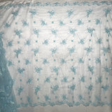 1 Yard Silver Beaded Lace Fabric Embroidered on Polyester Net Mesh for Wedding and Evening Gowns – 52"