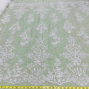 Beaded Lace Fabric Embroidered on Polyester Net Mesh