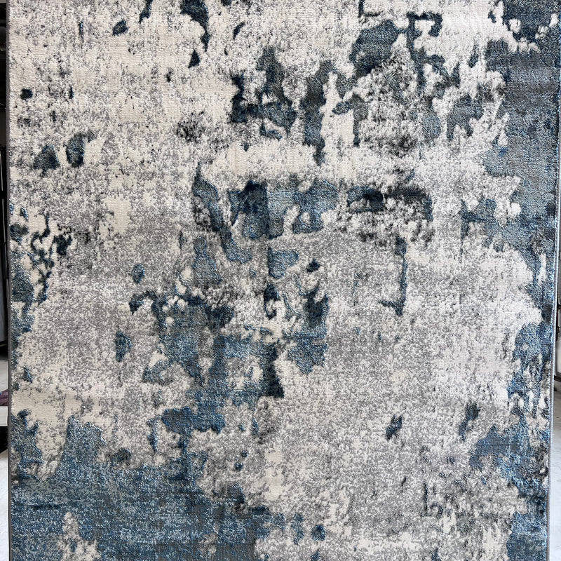 Tess 912 Blue Polypropylene Area Rug - Blue, TES912 Blue, Machine Made, Made In Turkey (5' 3" X 7' 4")