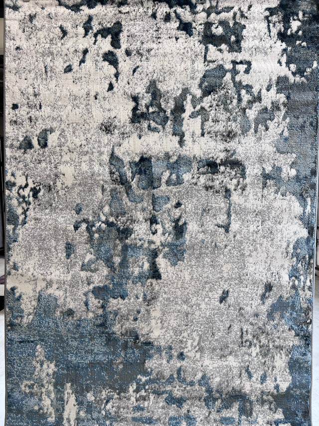 Tess 912 Blue Polypropylene Area Rug - Blue, TES912 Blue, Machine Made, Made In Turkey (5' 3" X 7' 4")