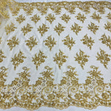 Beaded Corded Bridal Lace Mesh