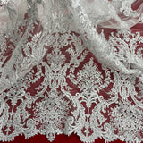 Embroidered Bridal Lace White Mesh