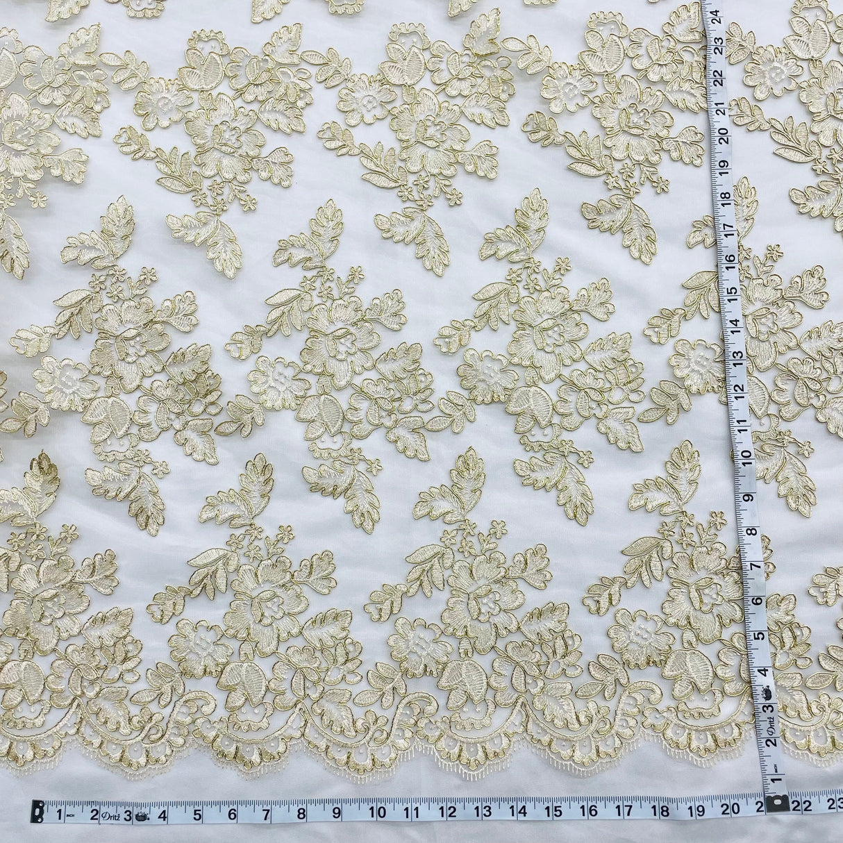 Corded Bridal Lace Embroidered Net Mesh