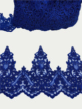 Polyester Net Mesh Corded Lace Trim 6" Wide